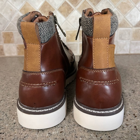 Madden Men’s Didann Cognac Brown Leather Boots in Size 7.5 - Picture 6 of 9
